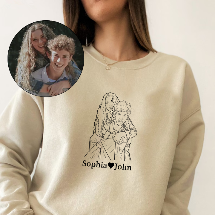 Sweat-shirt personnalisé imprimé avec portrait de couple de style anime