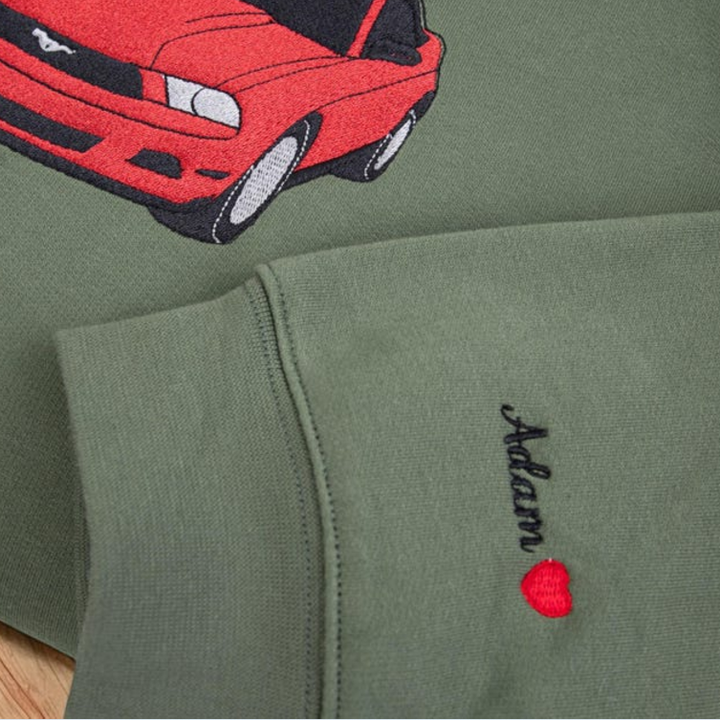 Sweat-shirt brodé de voiture personnalisé