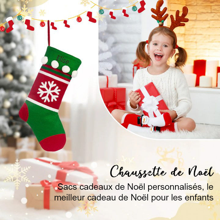 Ornements Chaussette Sac Cabas de Noël 1 Prénom Personnalisé