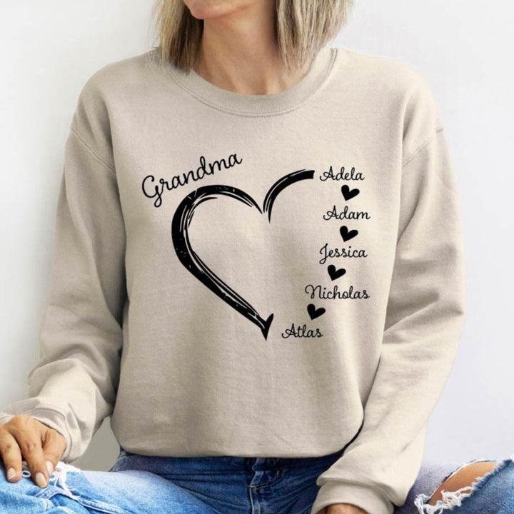 Sweat à capuche Cœur Mamie Personnalisé