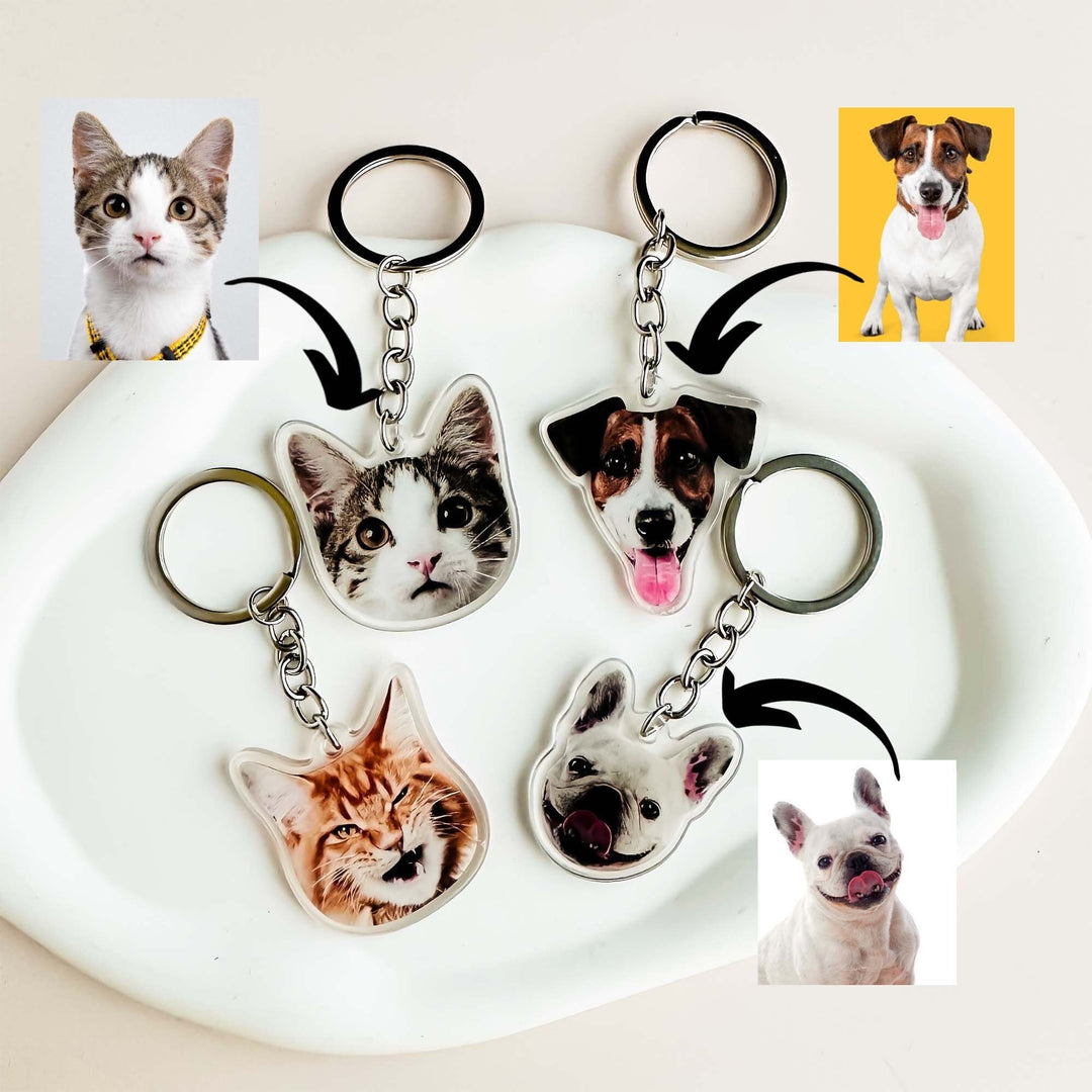 Porte-clés personnalisé chien chat🐶🐱 - Photo acrylique