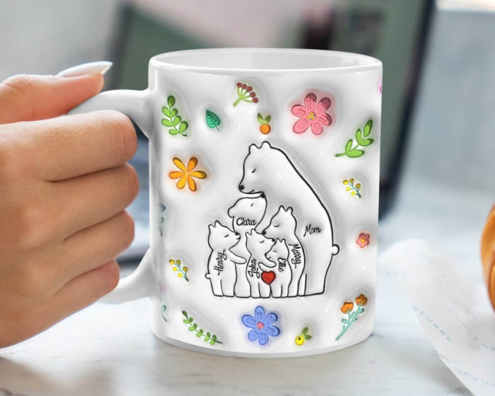 Famille d'Ours pour Maman et Mamie : Tasse Personnalisée 3D - Cadeau Unique