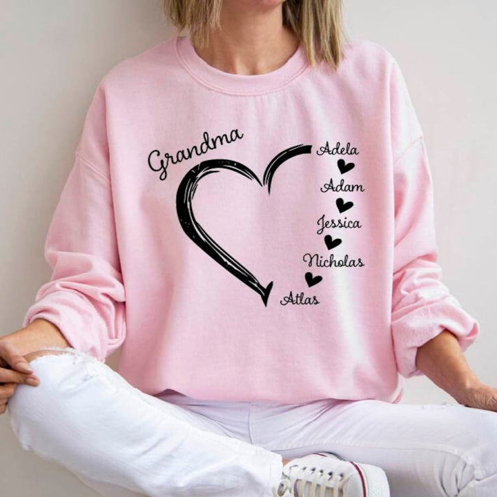 Sweat à capuche Cœur Mamie Personnalisé