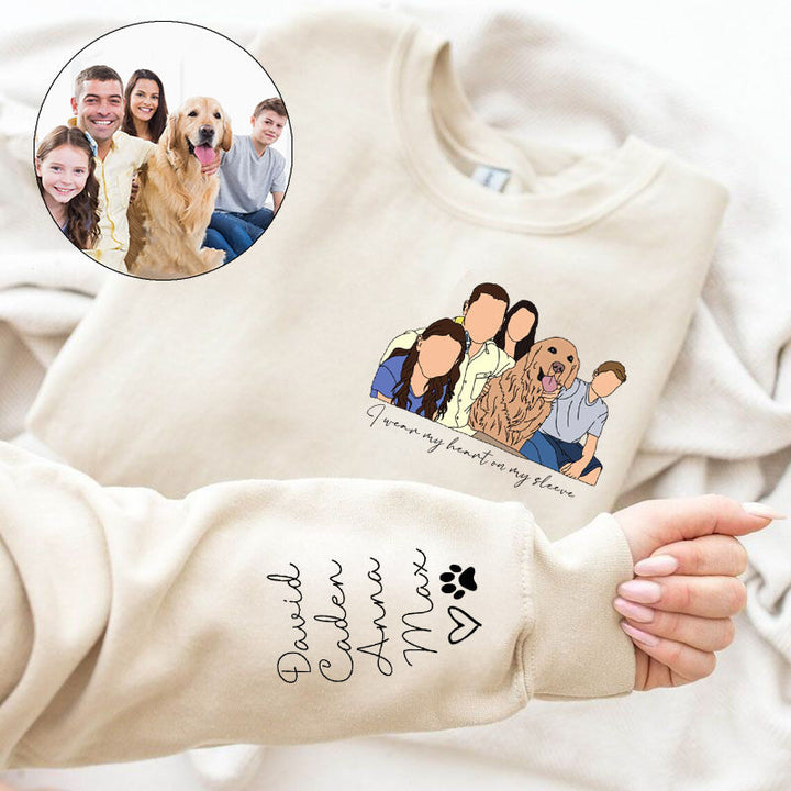 T-shirt/Hoodie Photo Personnalisé Famille - Cadeau pour Père