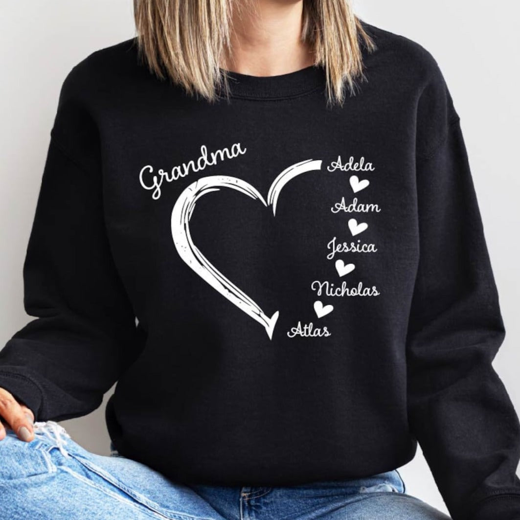 Sweat à capuche Cœur Mamie Personnalisé