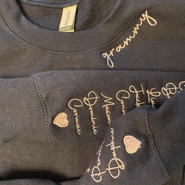 Sweatshirt Mamie Personnalisé: Affichez l'Amour avec les Noms de Vos Petits-enfants