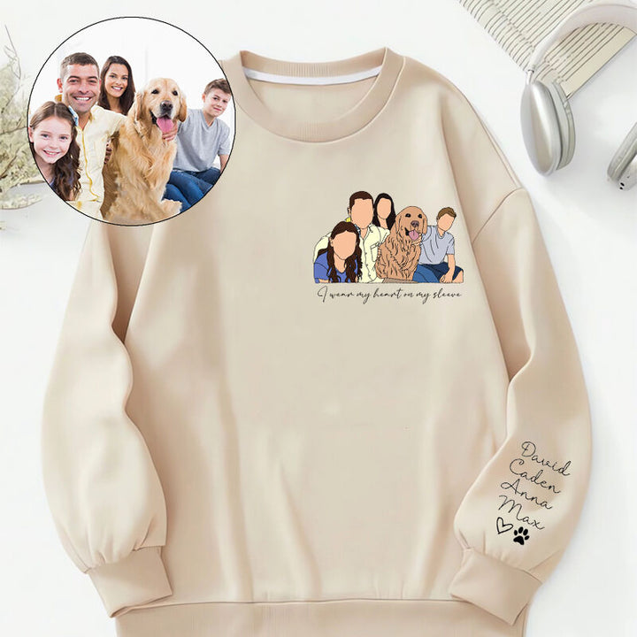 T-shirt/Hoodie Photo Personnalisé Famille - Cadeau pour Père