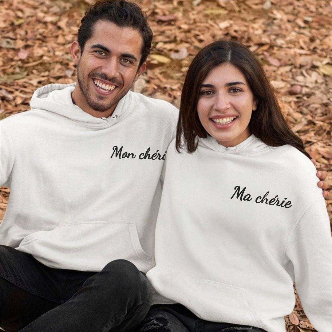 Sweats à capuche pour couples personnalisés avec dates