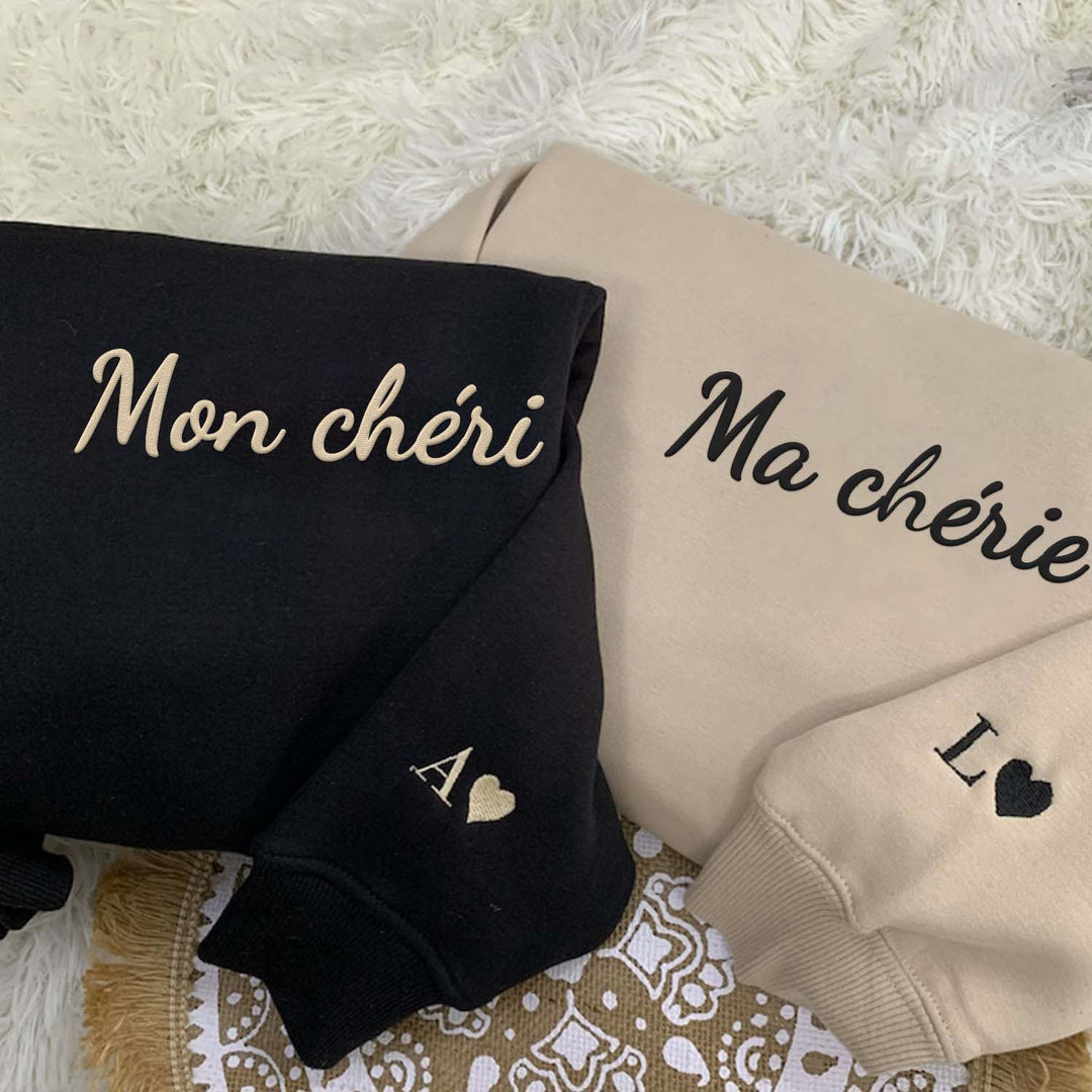 Sweats à capuche pour couples personnalisés avec dates