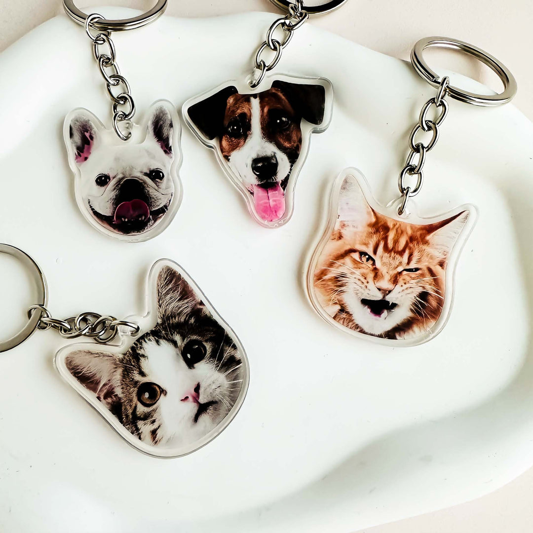 Porte-clés personnalisé chien chat🐶🐱 - Photo acrylique