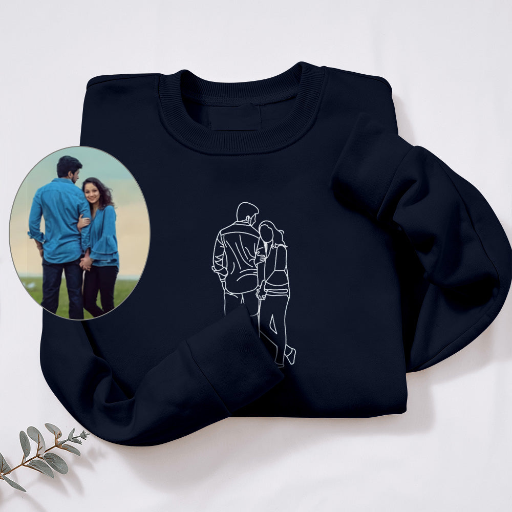 Sweat-shirt photo Portrait silhouette Personnalisé-broderie