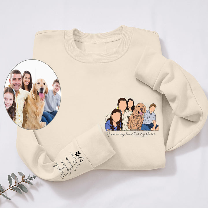 T-shirt/Hoodie Photo Personnalisé Famille - Cadeau pour Père