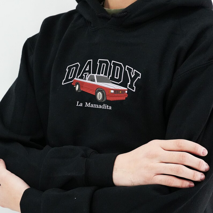 Sweat à capuche/t-shirt/sweat-shirt de voiture brodé pour PAPA