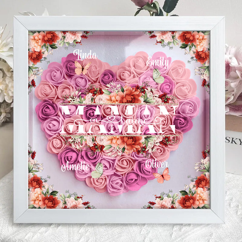 Boîte à fleurs papillon personnalisée avec le nom de la mère et de l'enfant