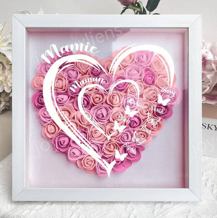 Boîte à fleurs papillon personnalisée pour grand-mère
