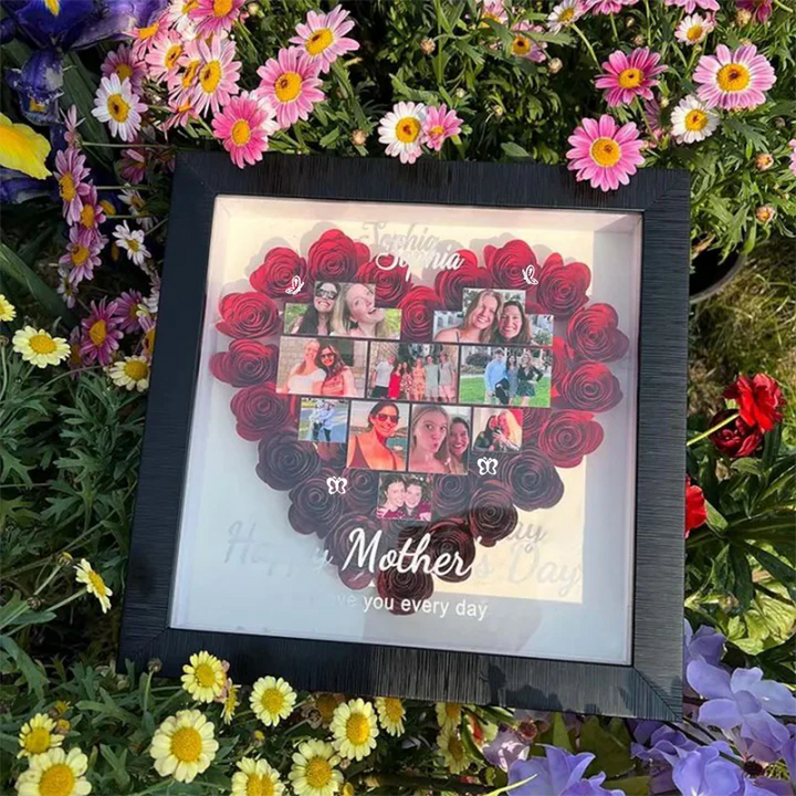 Boîte à fleurs photo personnalisée pour la fête des mères