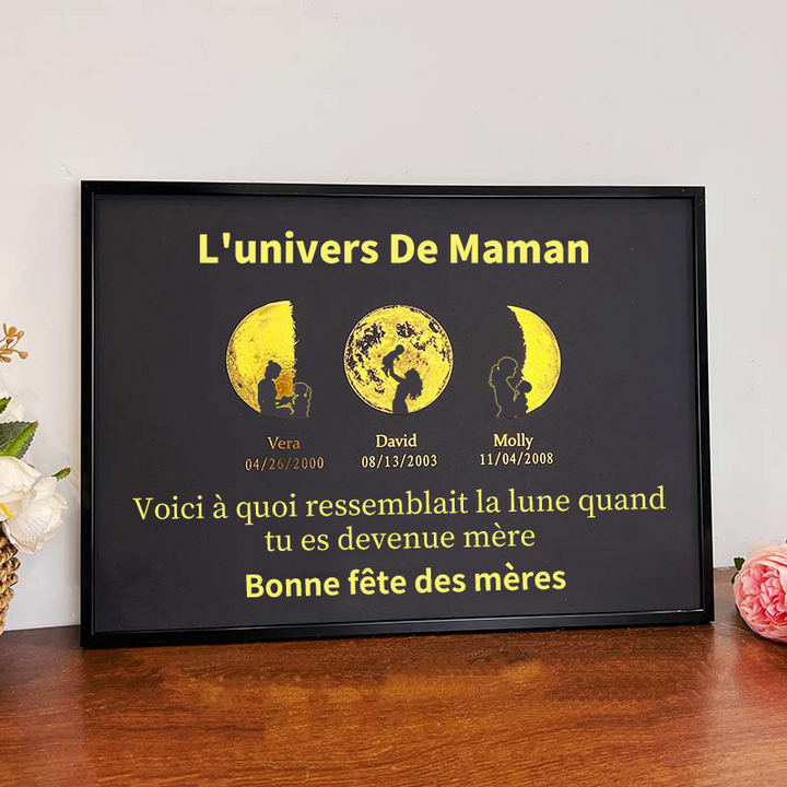 Grande vente pour la fête des mères – Cadre photo personnalisé phases de lune