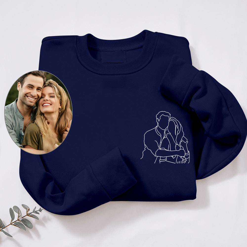 Sweat-shirt photo personnalisé-dessin au trait-Cadeau Saint Valentin