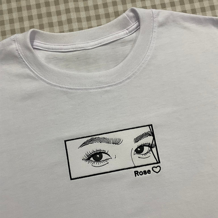 Sweat-shirt brodé personnalisé avec photo de couple - Cadeau de Saint-Valentin