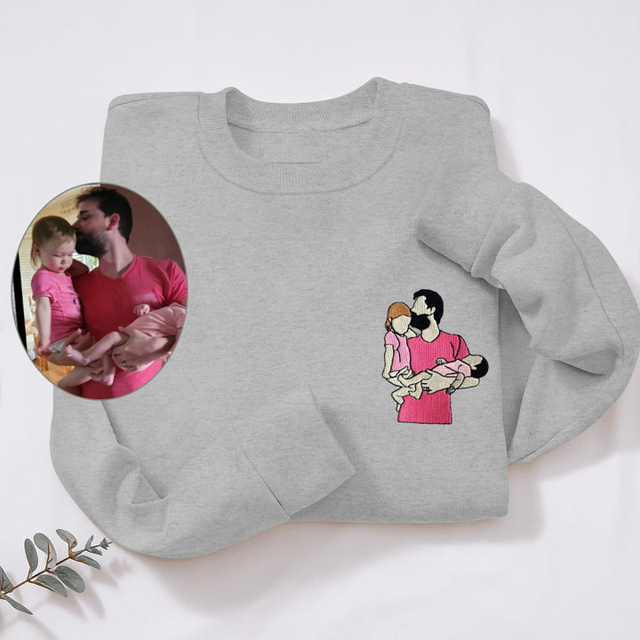 Sweatshirt Portrait de Papa - Broderie Photo