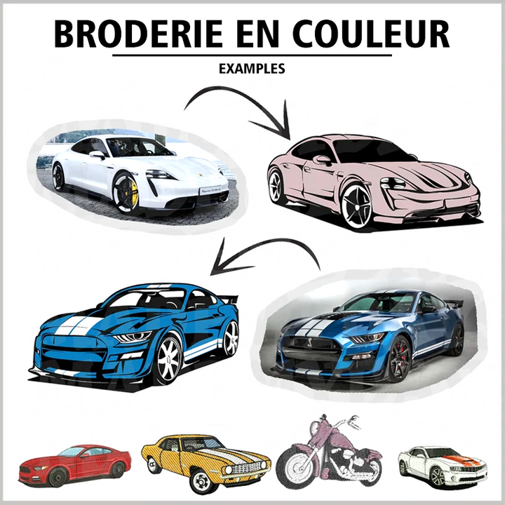 Sweat-shirt brodé de voiture personnalisé