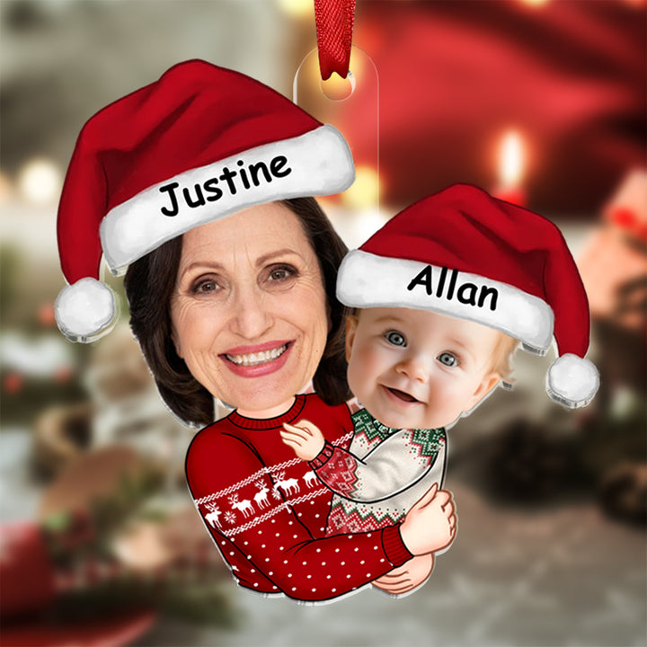 Personalized Christmas Ornament Custom 2 Names & Photos