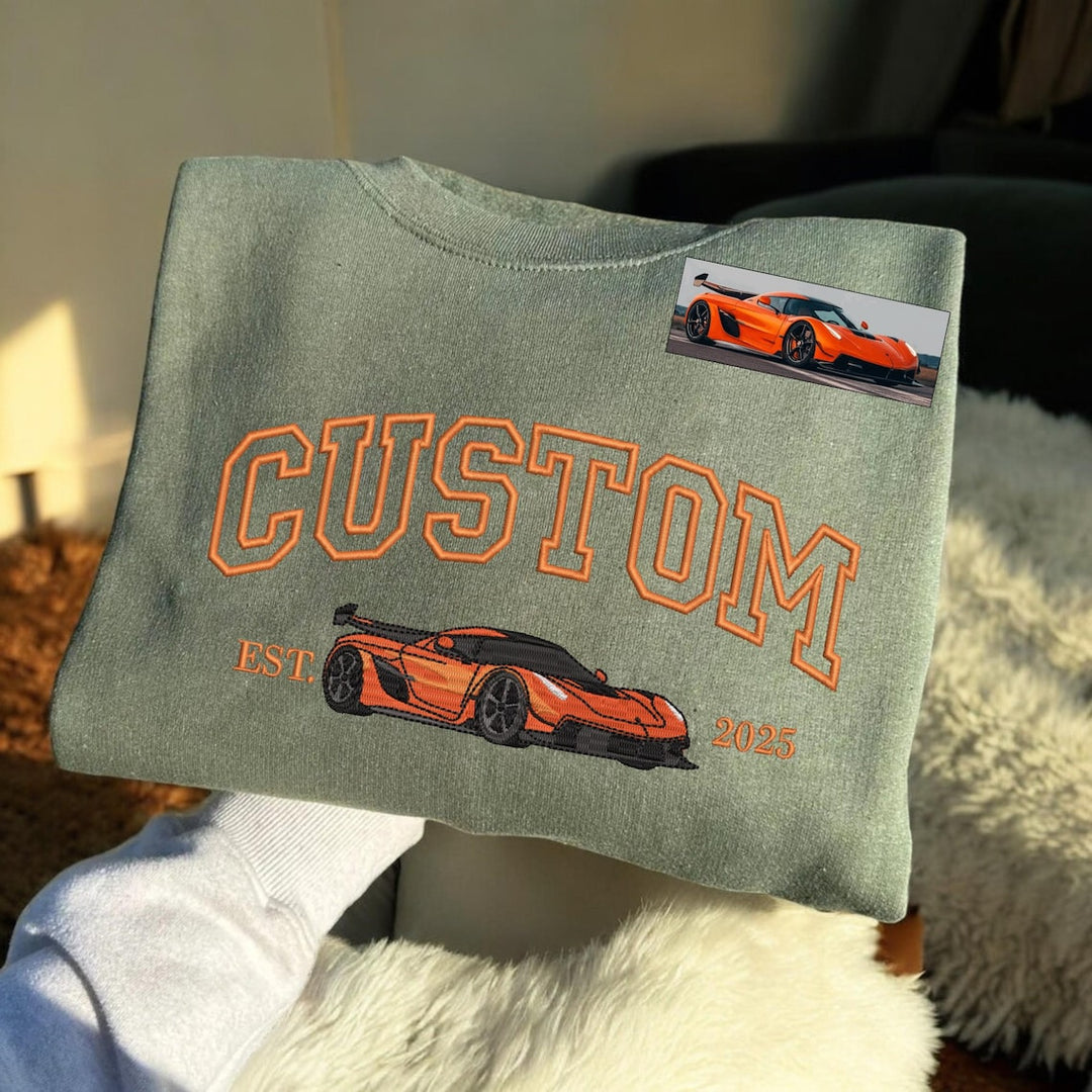 Sweat à capuche de voiture brodé personnalisé, sweat-shirt de voiture