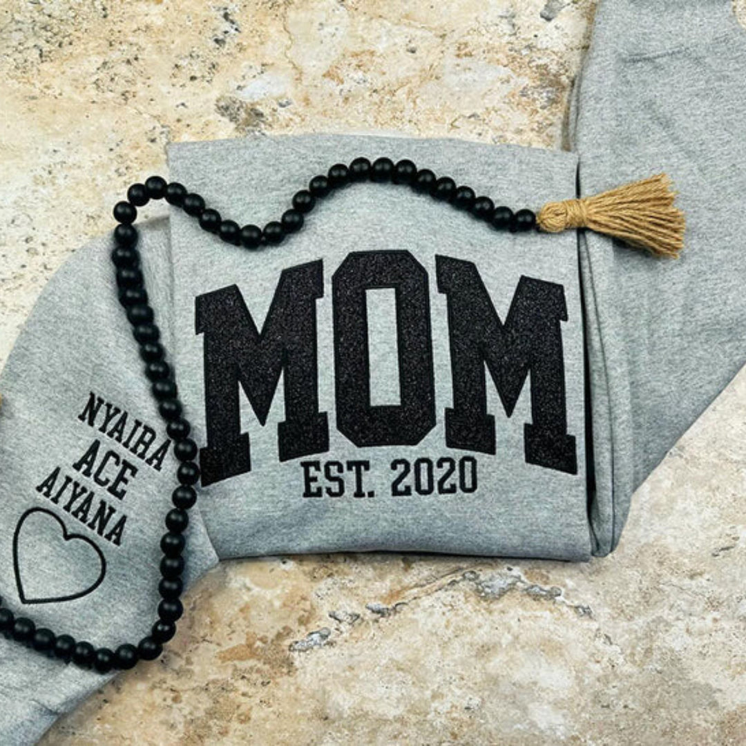 Custom Applique Glitter Mama Sweatshirt