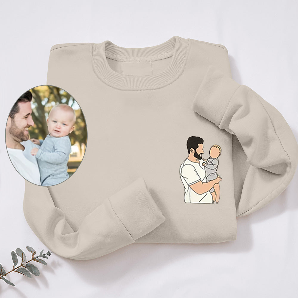 Cadeau personnalisé  de chiffre romain de photo de broderie pour papa