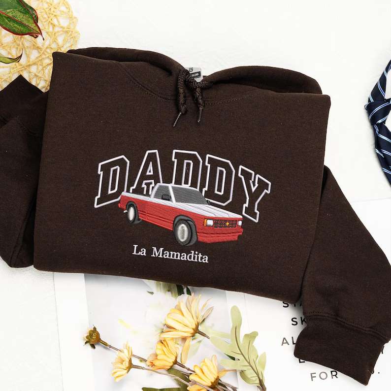 Sweat à capuche/t-shirt/sweat-shirt de voiture brodé pour PAPA