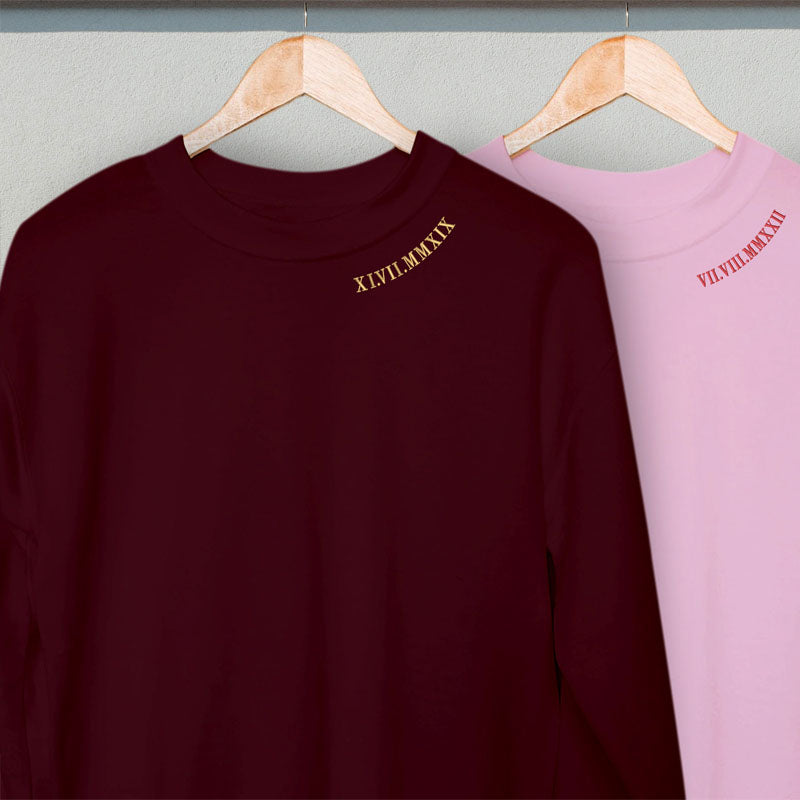 Sweat-shirt date personnalisé anniversaire-pour les couples