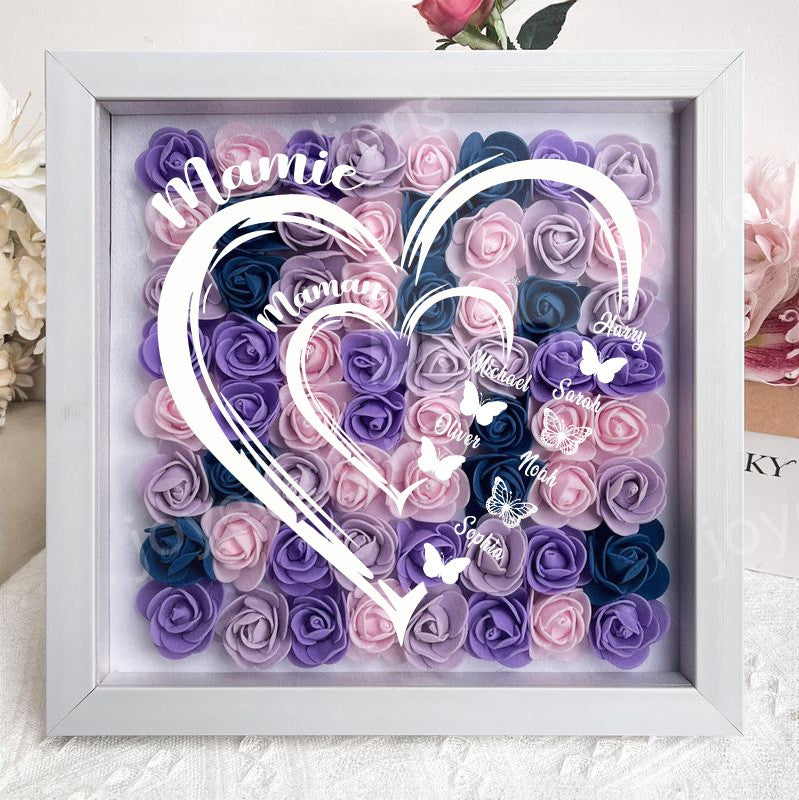 Boîte à fleurs papillon personnalisée pour grand-mère