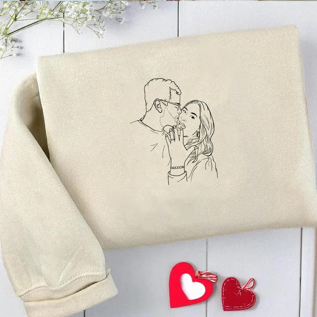 Sweat-shirt personnalisé imprimé avec portrait de couple de style anime
