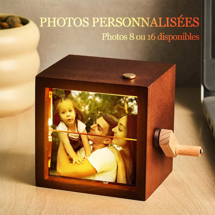 Boîte à Flipbook à Manivelle pour la Famille – Cadeau Unique et Émotionnel