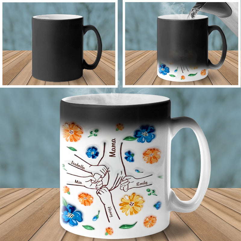 Unis par l'amour - Tasse magique personnalisée 3D - Famille