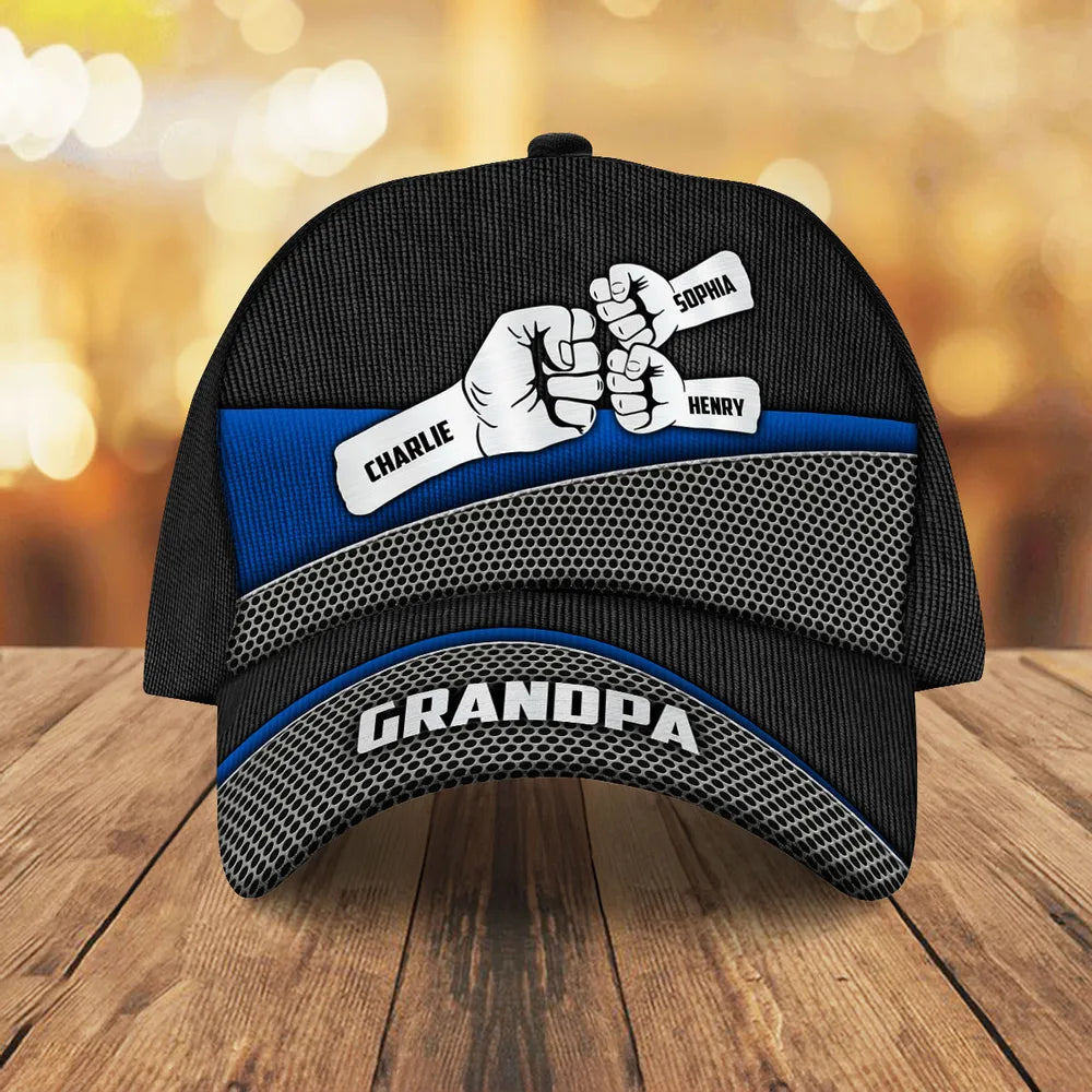 Casquette classique personnalisée imprimée en métal Grandpa Fist Bump