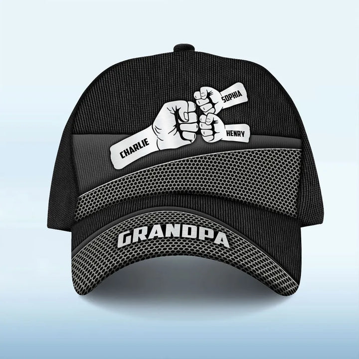 Casquette classique personnalisée imprimée en métal Grandpa Fist Bump