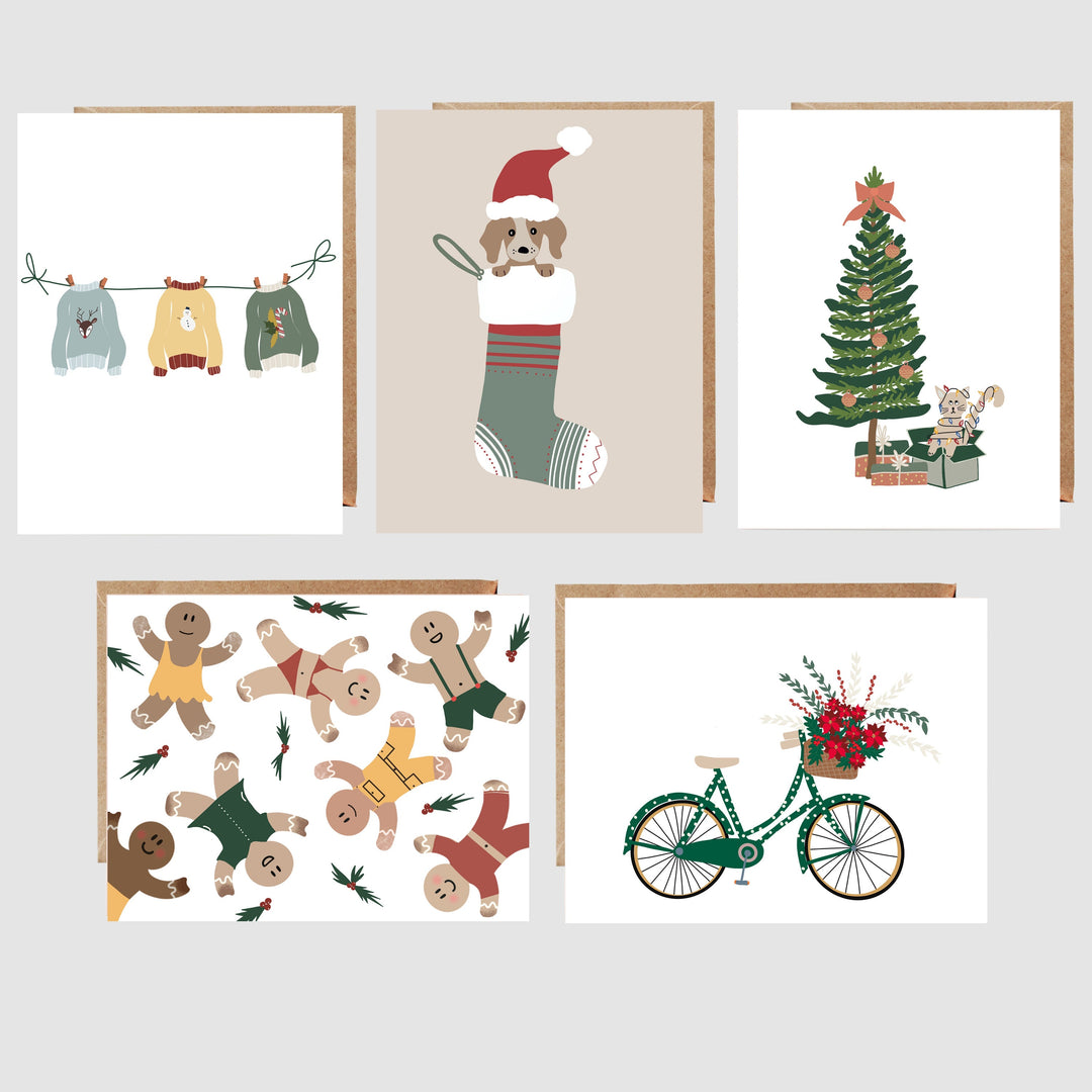 Lot de 5 cartes de Noël