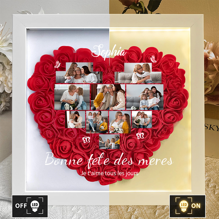Boîte à fleurs photo personnalisée pour la fête des mères