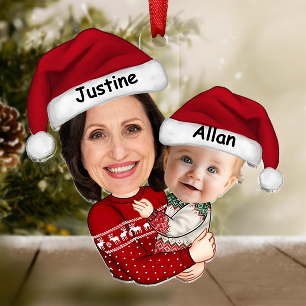 Personalized Christmas Ornament Custom 2 Names & Photos