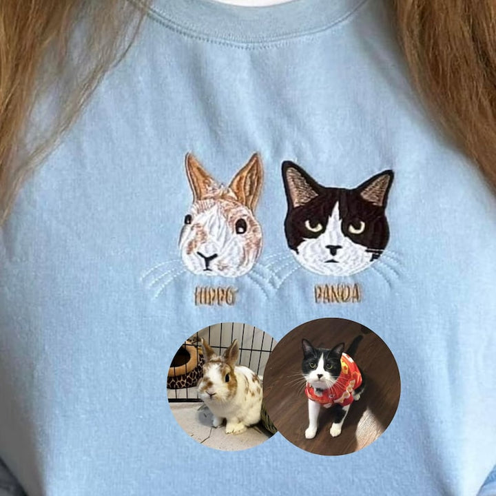 Pull personnalisé avec la photo brodée de votre animal de compagnie