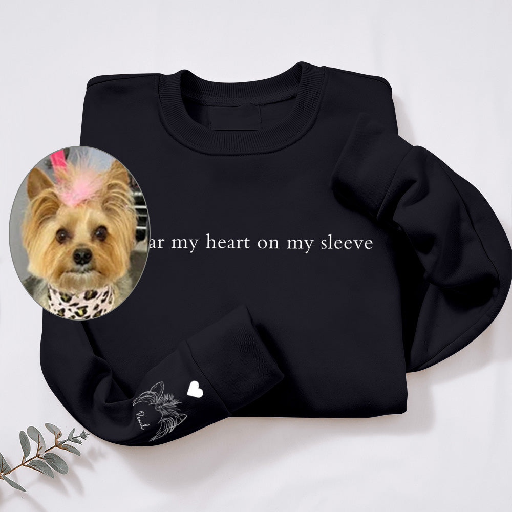 Personnalisé « I wear my heart on my sleeve  » Avec Dessin de Contour d’oreilles d’animaux