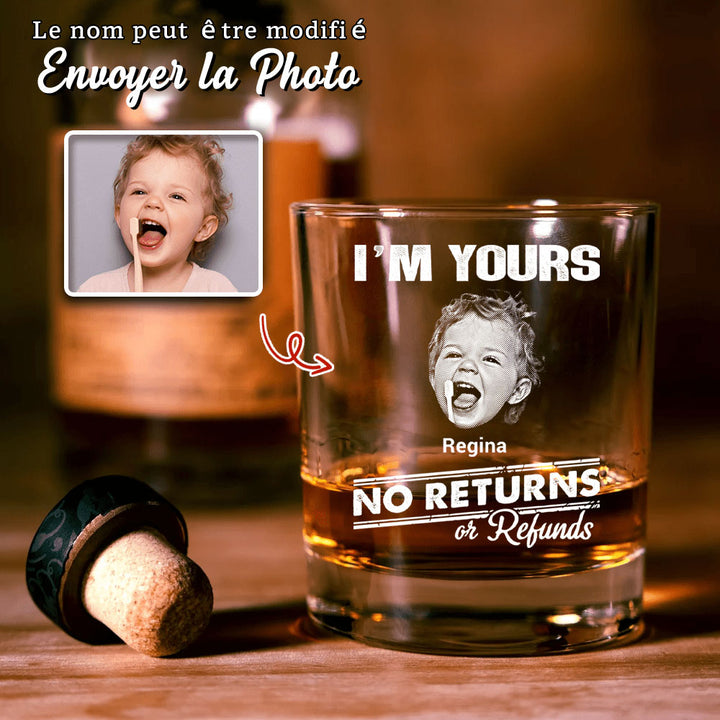 Photo personnalisée Aucun retour ni remboursement Family Rock Glass