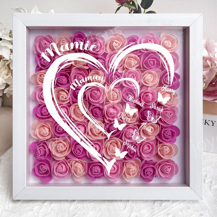 Boîte à fleurs papillon personnalisée pour grand-mère