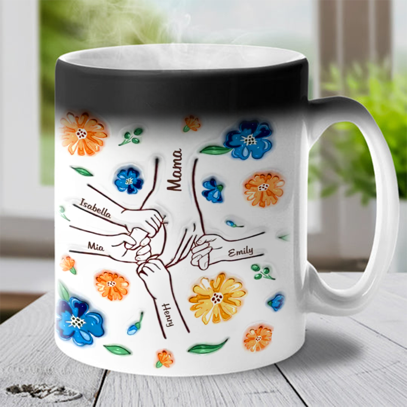 Unis par l'amour - Tasse magique personnalisée 3D - Famille