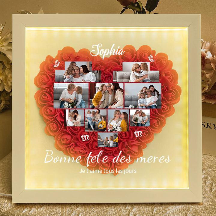 Boîte à fleurs photo personnalisée pour la fête des mères
