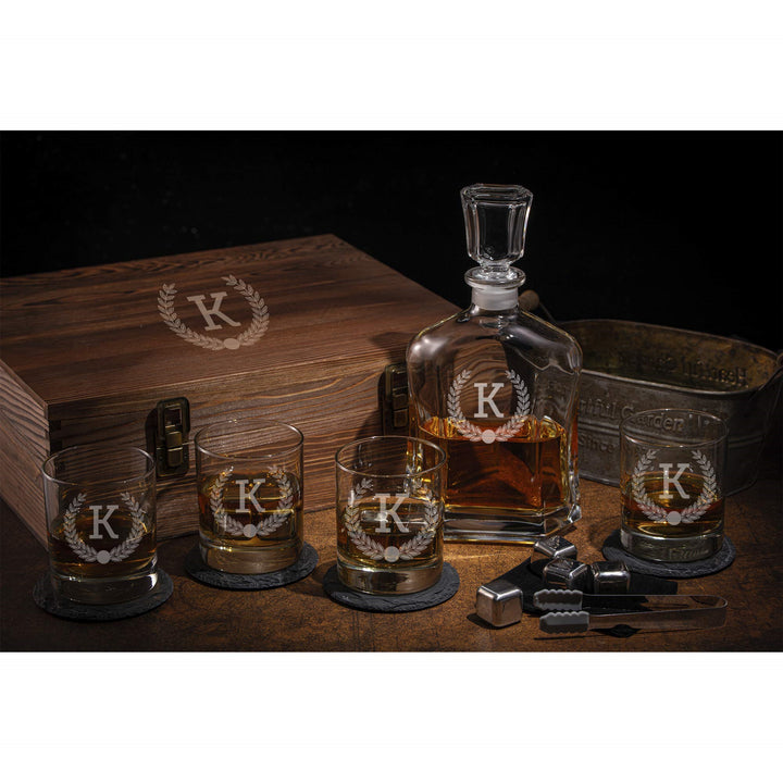 Coffret cadeau en bois personnalisé pour whisky – Cadeau bar à domicile