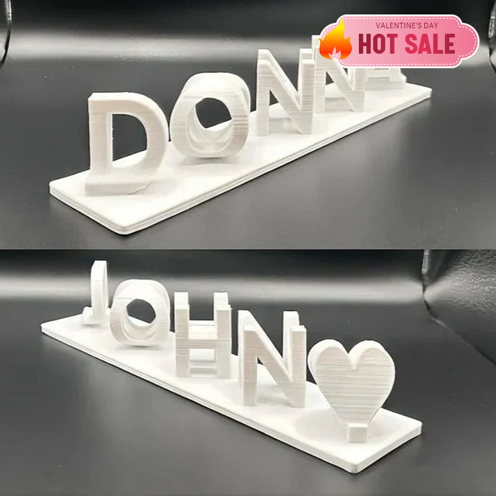 Double nom Illusion Love imprimé en 3D comme cadeaux doux