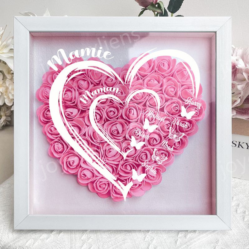 Boîte à fleurs papillon personnalisée pour grand-mère