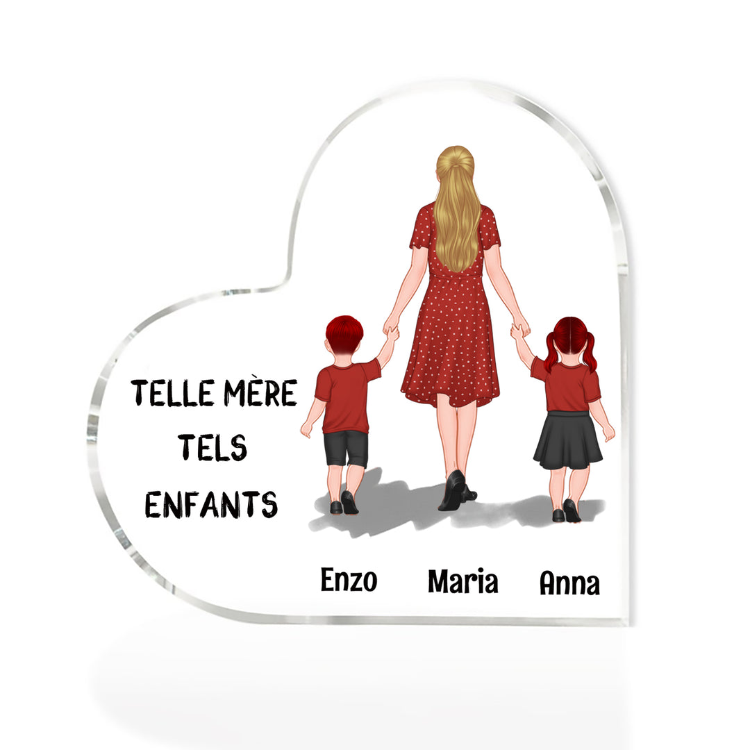 Plaque Acrylique 3 Prénoms Personnalisés pour Maman et Enfants